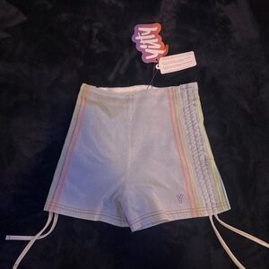 YITTY Blue Athletic Shorts with High Waist and Adjustable Drawstrings